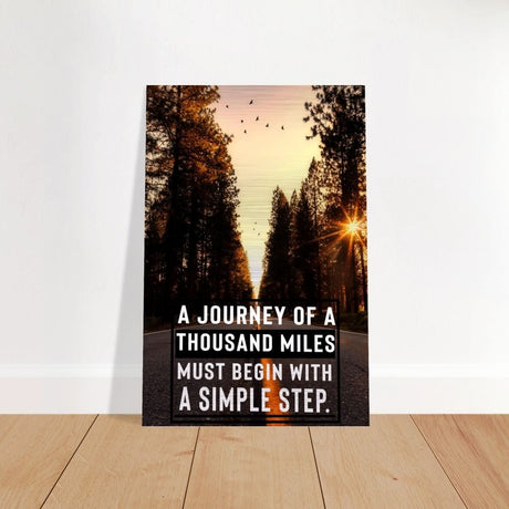 Da Vinci Motivational Wall art | The Simple Step - Brushed Aluminum Print - 60x90 cm / 24x36″ - 