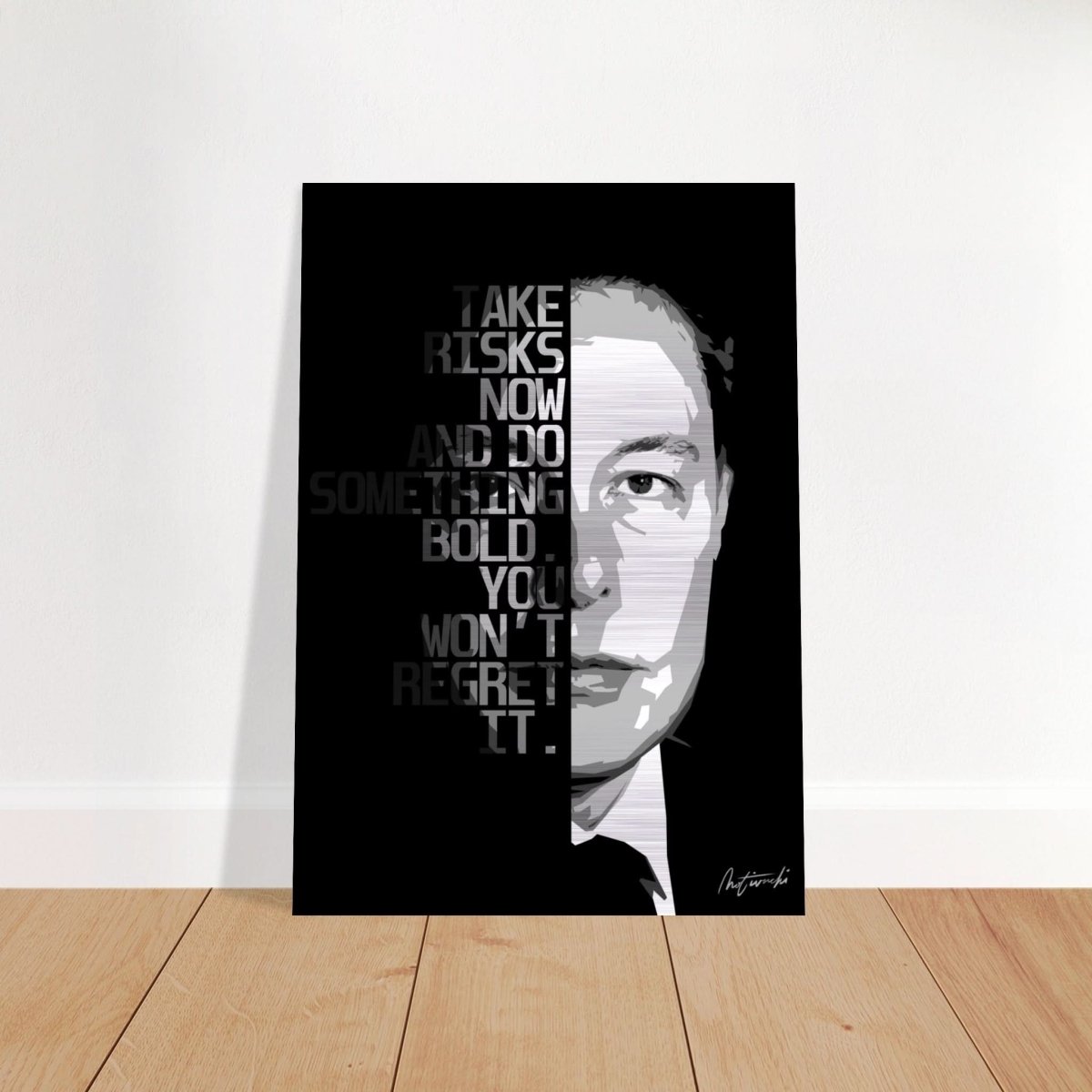 Da Vinci Motivational Wall Art - Brushed Aluminum Print - 70x100 cm / 28x40″ - 