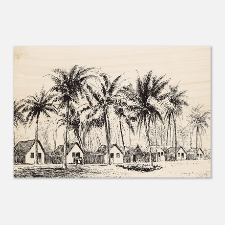 Da Vinci Nature Modern Art Wall art print | black and white beach house - Wood Prints - 50x75 cm / 20x30″ - 