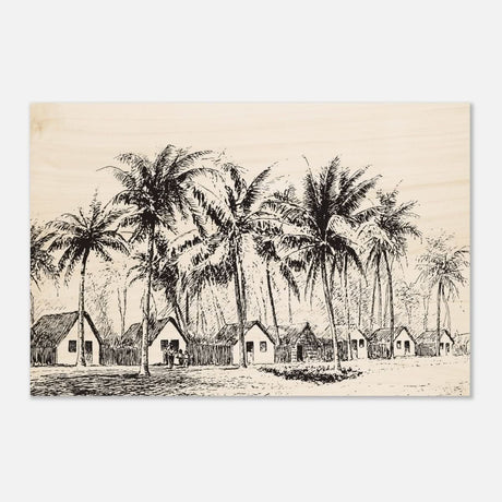 Da Vinci Nature Modern Art Wall art print | black and white beach house - Wood Prints - 60x90 cm / 24x36″ - 