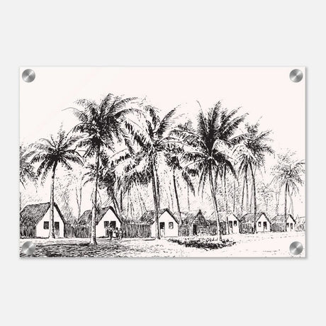Da Vinci Nature Modern Art Wall art print | black and white beach house - Acrylic Print - 30x45 cm / 12x18″ - 