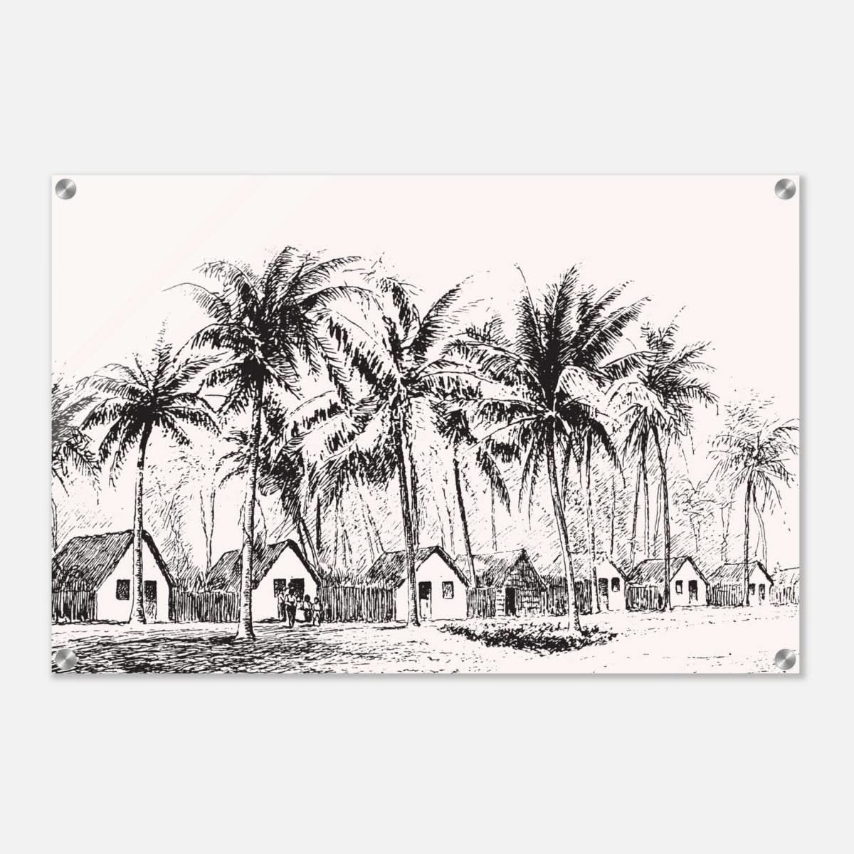 Da Vinci Nature Modern Art Wall art print | black and white beach house - Acrylic Print - 50x75 cm / 20x30″ - 