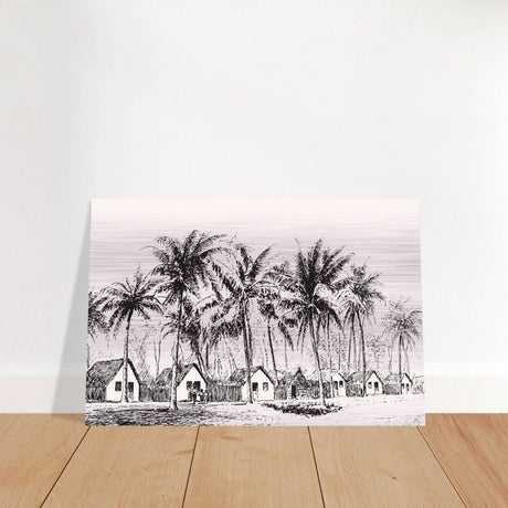 Da Vinci Nature Modern Art Wall art print | black and white beach house - Brushed Aluminum Print - 50x75 cm / 20x30″ - 