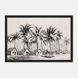 Da Vinci Nature Modern Art Wall art print | black and white beach house - Framed Canvas - 50x75 cm / 20x30″ - Black frame