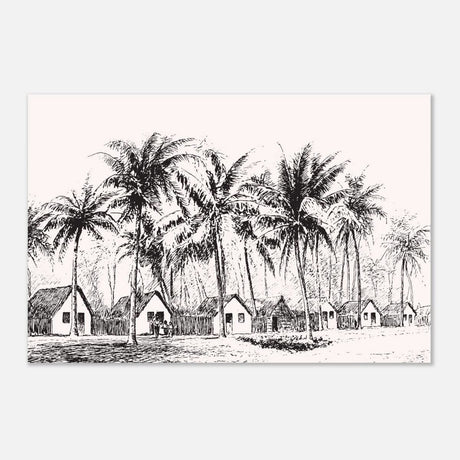 Da Vinci Nature Modern Art Wall art print | black and white beach house - Aluminum Print - 50x75 cm / 20x30″ - 