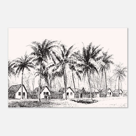 Da Vinci Nature Modern Art Wall art print | black and white beach house - Aluminum Print - 60x90 cm / 24x36″ - 