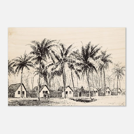 Da Vinci Nature Modern Art Wall art print | black and white beach house - Wood Prints - 30x45 cm / 12x18″ - 