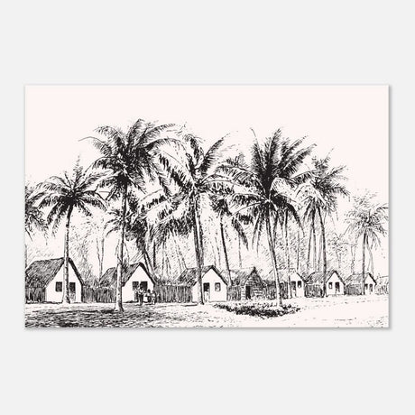 Da Vinci Nature Modern Art Wall art print | black and white beach house - Aluminum Print - 30x45 cm / 12x18″ - 
