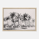 Da Vinci Nature Modern Art Wall art print | black and white beach house - Framed Canvas - 50x75 cm / 20x30″ - Wood frame