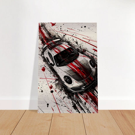 Da Vinci Pop Art Wall Art | Car - Brushed Aluminum Print - 60x90 cm / 24x36″ - 