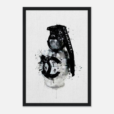 Da Vinci Pop Art Wall Art | CHANEL - Framed Canvas - 50x75 cm / 20x30″ - Black frame