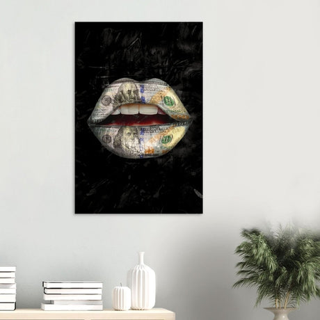 Da Vinci Pop Art Wall Art | Dollar Lips - Wood Prints - 60x90 cm / 24x36″ - 20 mm