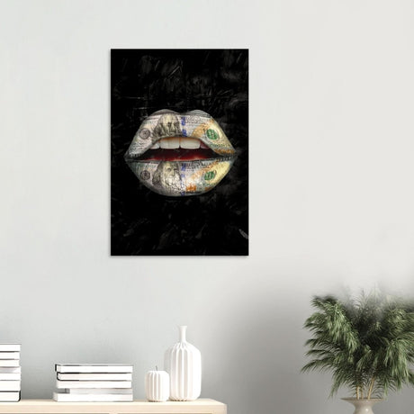 Da Vinci Pop Art Wall Art | Dollar Lips - Wood Prints - 50x75 cm / 20x30″ - 20 mm