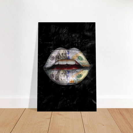 Da Vinci Pop Art Wall Art | Dollar Lips - Brushed Aluminum Print - 30x45 cm / 12x18″ - 