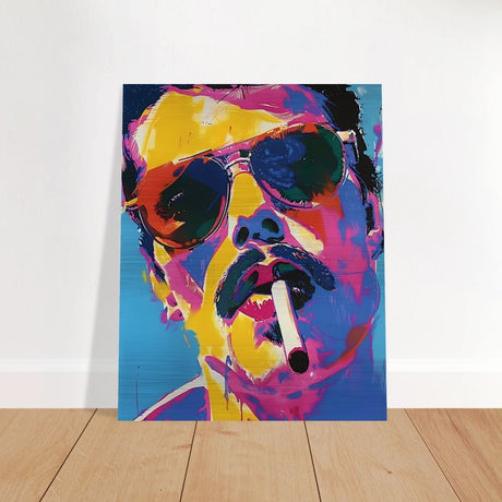 Da Vinci Pop Art Wall art | Freddie Mercury - Brushed Aluminum Print - 40x50 cm / 16x20″ - 