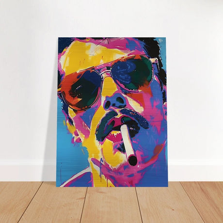 Da Vinci Pop Art Wall art | Freddie Mercury - Brushed Aluminum Print - 30x40 cm / 12x16″ - 