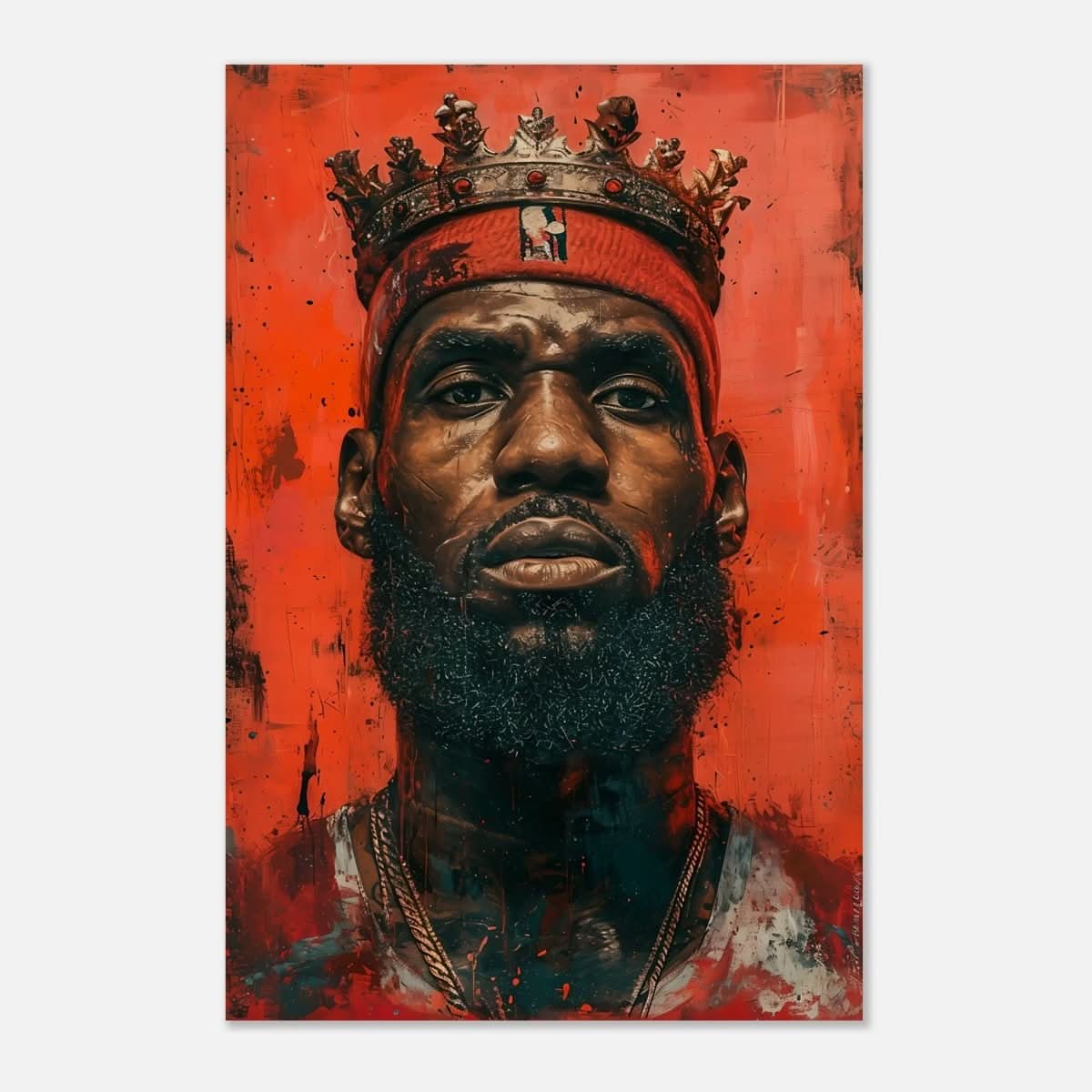 Da Vinci Pop Art Wall art | LeBron James Portrait Print - Wood Prints - 30x45 cm / 12x18″ - 20 mm