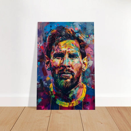 Da Vinci Pop Art Wall art | Lionel Messi - Brushed Aluminum Print - 40x60 cm / 16x24″ - 