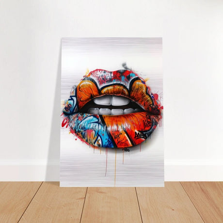 Da Vinci Pop Art Wall art | Lips - Brushed Aluminum Print - 70x100 cm / 28x40″ - 