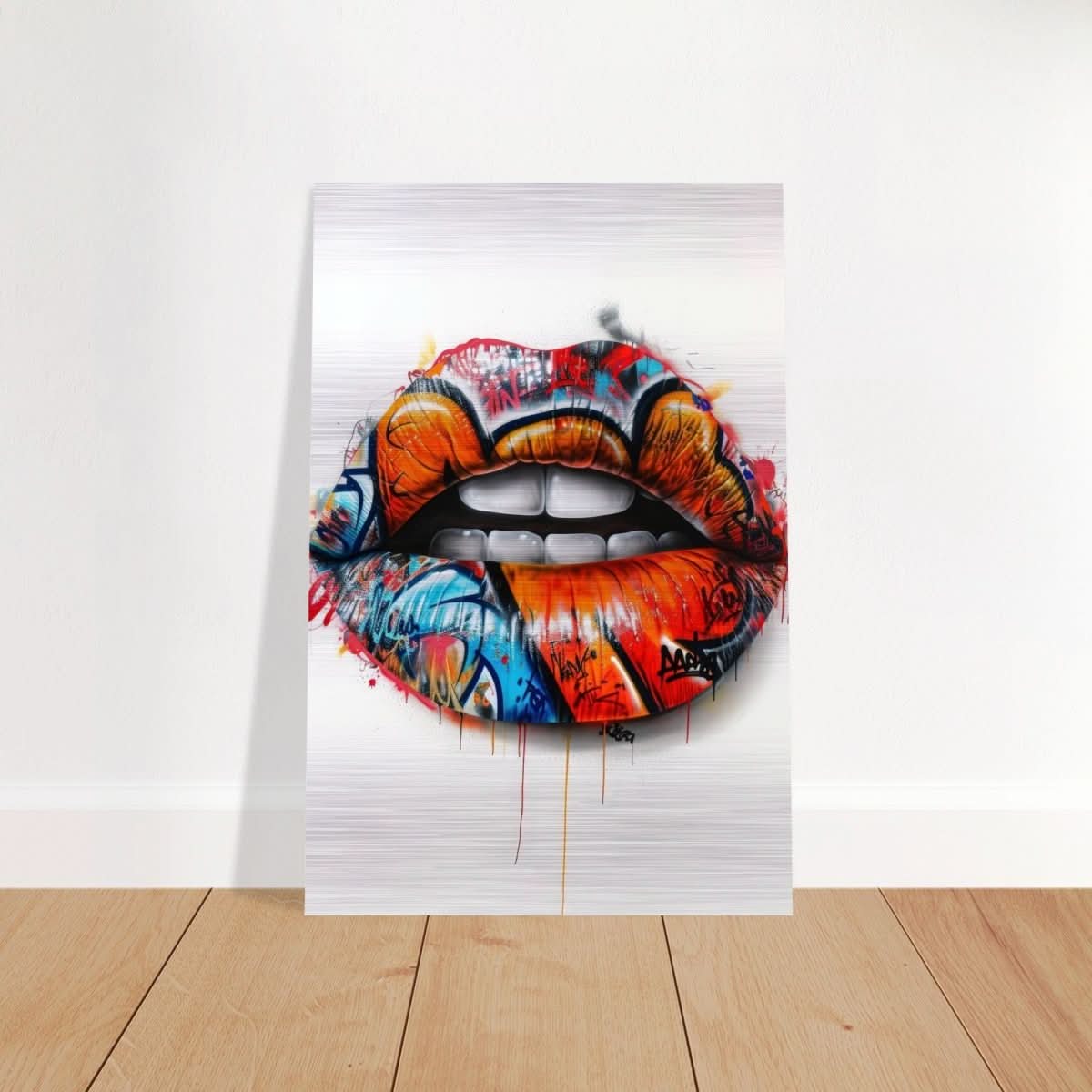 Da Vinci Pop Art Wall art | Lips - Brushed Aluminum Print - 40x60 cm / 16x24″ - 