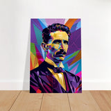 Da Vinci Pop Art Wall Art | Nikola Tesla - Brushed Aluminum Print - 70x100 cm / 28x40″ - 