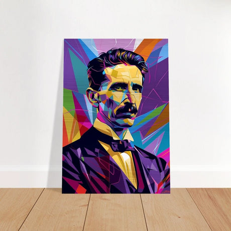 Da Vinci Pop Art Wall Art | Nikola Tesla - Brushed Aluminum Print - 70x100 cm / 28x40″ - 