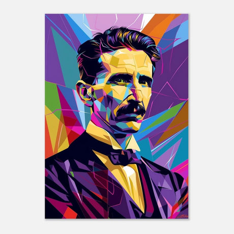 Da Vinci Pop Art Wall Art | Nikola Tesla - Aluminum Print - 70x100 cm / 28x40″ - 