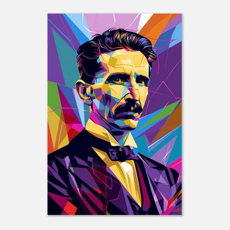 Da Vinci Pop Art Wall Art | Nikola Tesla - Aluminum Print - 60x90 cm / 24x36″ - 