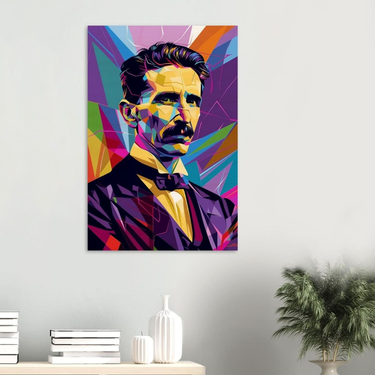 Da Vinci Pop Art Wall Art | Nikola Tesla - Wood Prints - 60x90 cm / 24x36″ - 20 mm