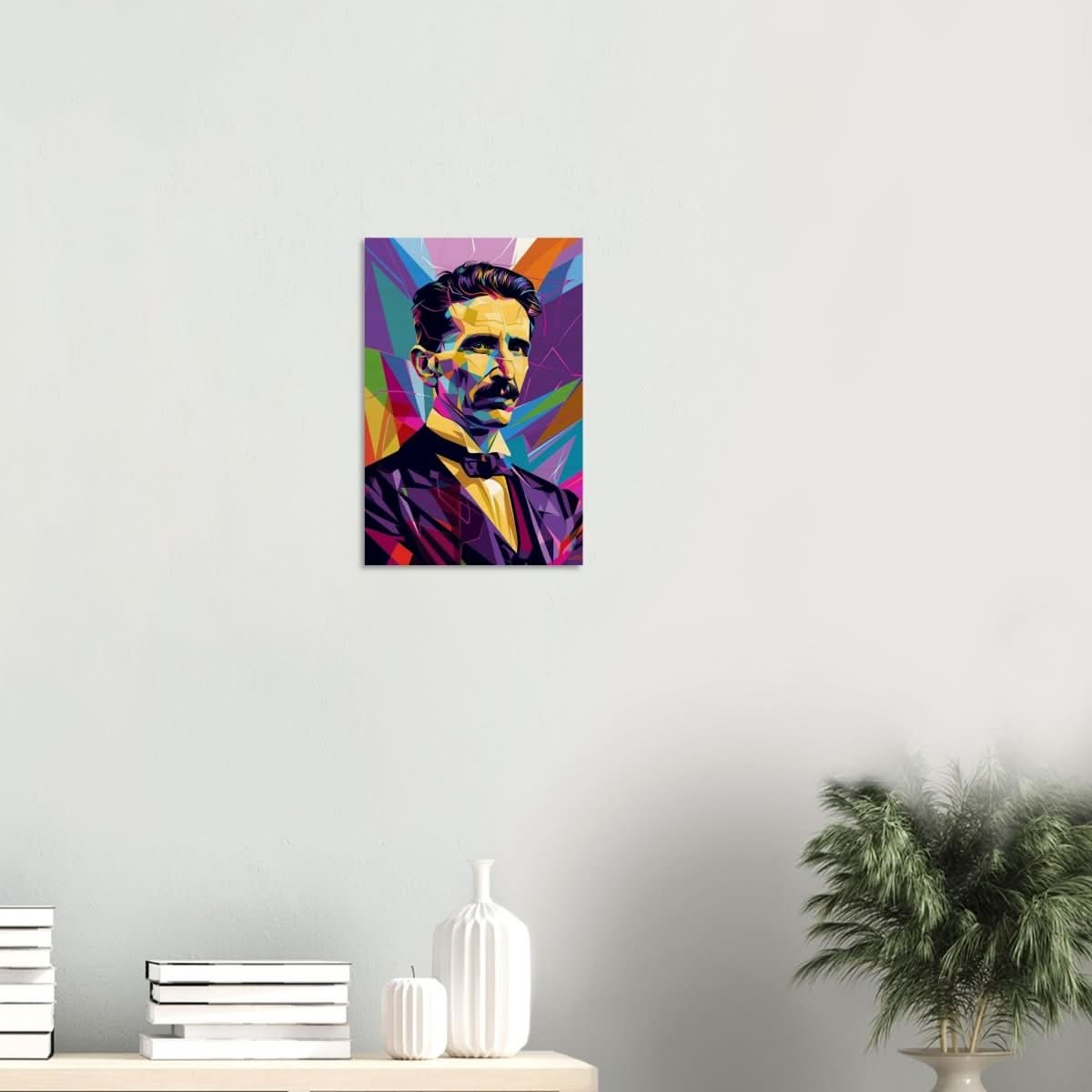Da Vinci Pop Art Wall Art | Nikola Tesla - Wood Prints - 30x45 cm / 12x18″ - 20 mm