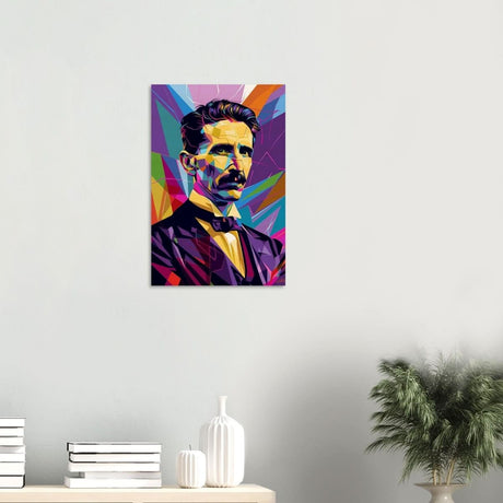 Da Vinci Pop Art Wall Art | Nikola Tesla - Wood Prints - 40x60 cm / 16x24″ - 20 mm