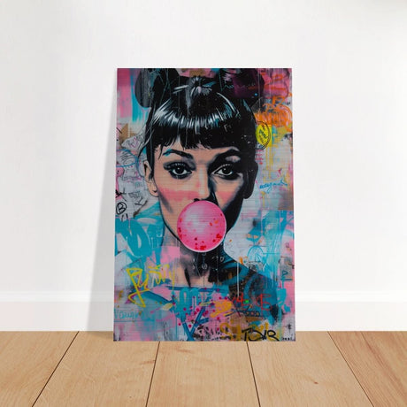Da Vinci Pop Art Wall art print | Audrey Hepburn - Brushed Aluminum Print - 60x90 cm / 24x36″ - 