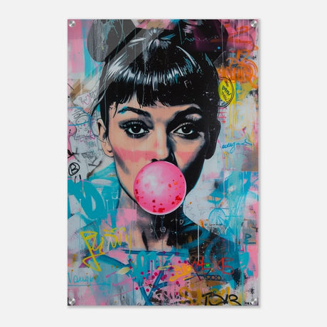 Da Vinci Pop Art Wall art print | Audrey Hepburn - Acrylic Print - 60x90 cm / 24x36″ - 