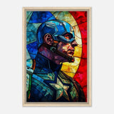 Da Vinci Pop Art Wall art Print | Captain America | Avengers - Framed Canvas - 40x60 cm / 16x24″ - Wood frame