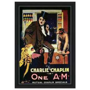 Da Vinci Pop Art Wall art print | Charlie Chaplin | One AM - Framed Canvas - 30x45 cm / 12x18″ - Black frame