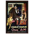 Da Vinci Pop Art Wall art print | Charlie Chaplin | One AM - Framed Canvas - 60x90 cm / 24x36″ - Dark wood frame