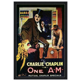Da Vinci Pop Art Wall art print | Charlie Chaplin | One AM - Framed Canvas - 50x75 cm / 20x30″ - Black frame