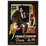 Da Vinci Pop Art Wall art print | Charlie Chaplin | One AM - Framed Canvas - 50x75 cm / 20x30″ - Dark wood frame