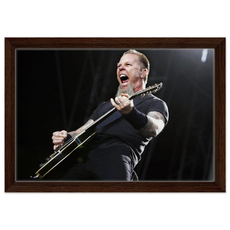 Da Vinci Pop Art Wall art print | James Hetfield | Metallica - Framed Canvas - 30x45 cm / 12x18″ - Dark wood frame