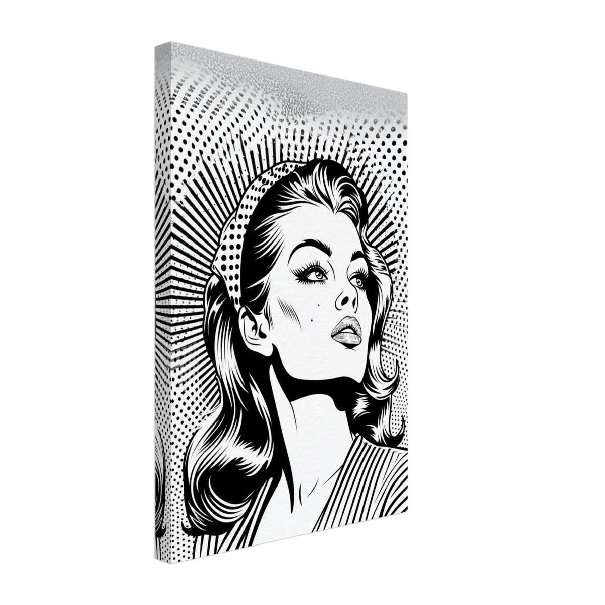 Da Vinci Pop Art Wall art print | Marilyn Monroe | Black and White Portrait - Canvas - 30x45 cm / 12x18″ - 