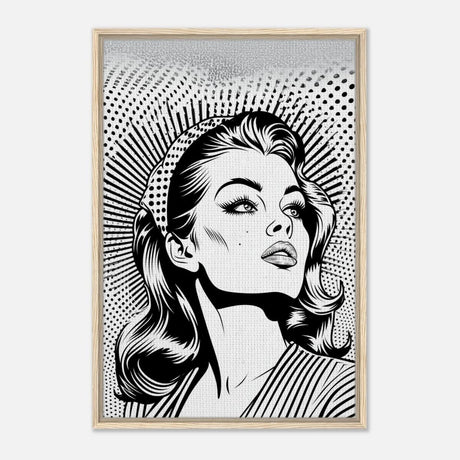 Da Vinci Pop Art Wall art print | Marilyn Monroe | Black and White Portrait - Framed Canvas - 60x90 cm / 24x36″ - Wood frame