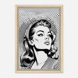 Da Vinci Pop Art Wall art print | Marilyn Monroe | Black and White Portrait - Framed Canvas - 30x45 cm / 12x18″ - Wood frame