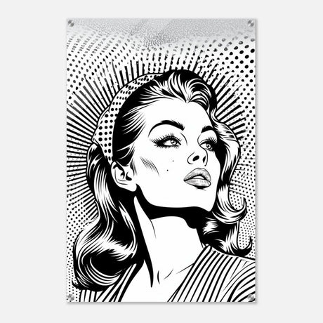Da Vinci Pop Art Wall art print | Marilyn Monroe | Black and White Portrait - Acrylic Print - 60x90 cm / 24x36″ - 