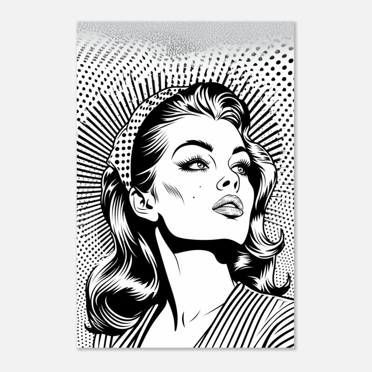 Da Vinci Pop Art Wall art print | Marilyn Monroe | Black and White Portrait - Aluminum Print - 30x45 cm / 12x18″ - 