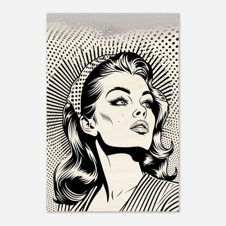 Da Vinci Pop Art Wall art print | Marilyn Monroe | Black and White Portrait - Wood Prints - 60x90 cm / 24x36″ - 