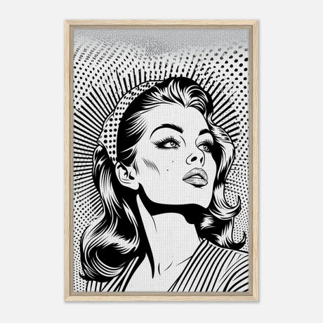 Da Vinci Pop Art Wall art print | Marilyn Monroe | Black and White Portrait - Framed Canvas - 50x75 cm / 20x30″ - Wood frame