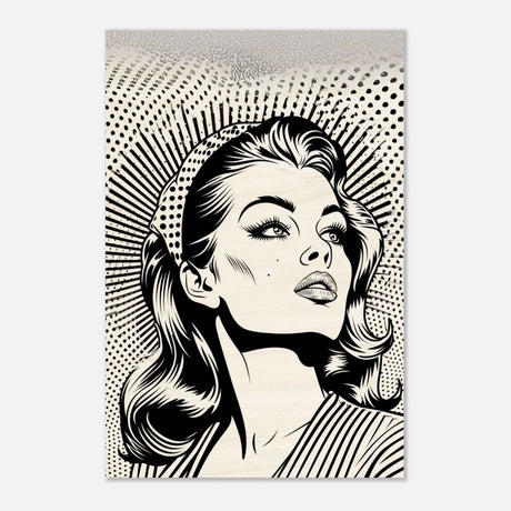 Da Vinci Pop Art Wall art print | Marilyn Monroe | Black and White Portrait - Wood Prints - 30x45 cm / 12x18″ - 