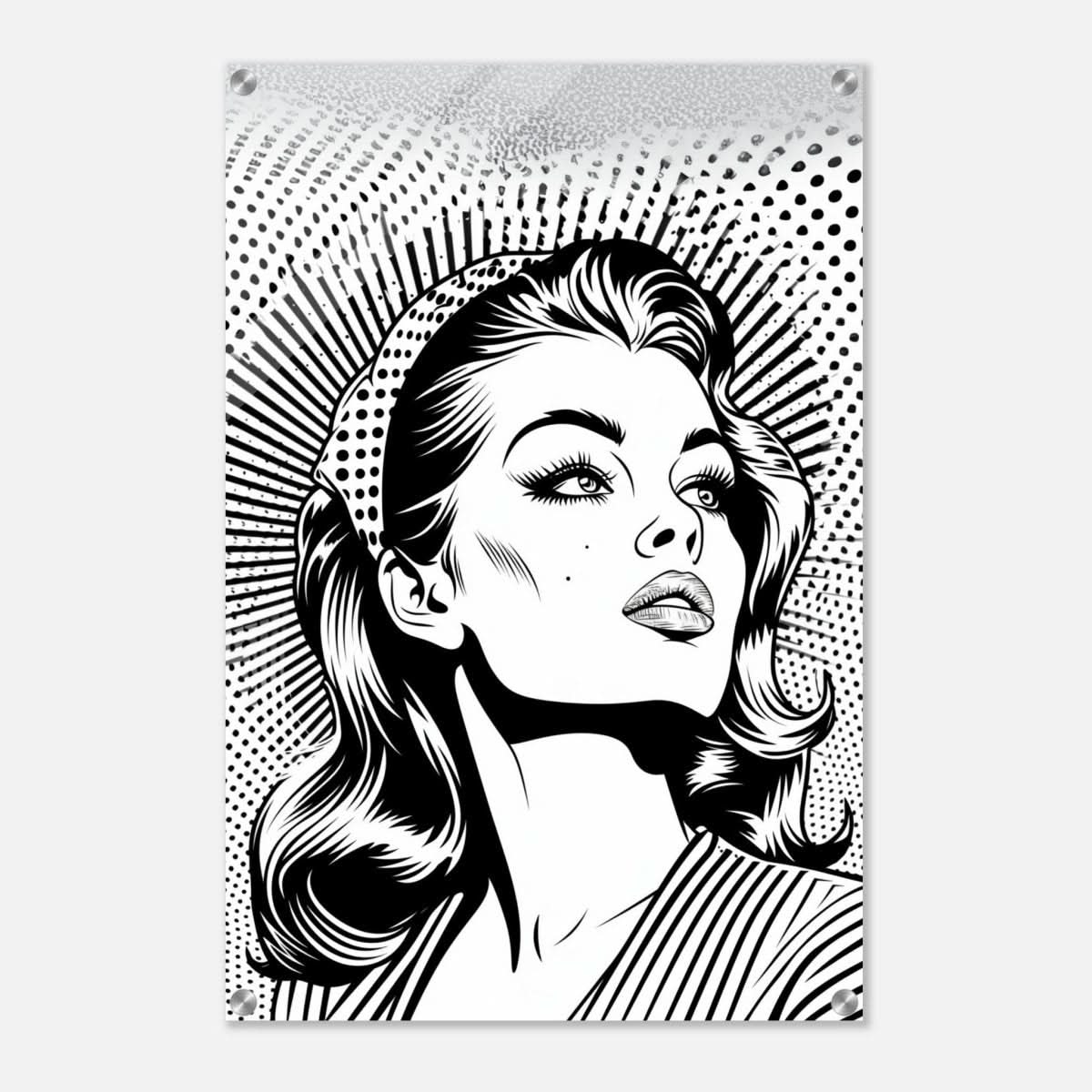 Da Vinci Pop Art Wall art print | Marilyn Monroe | Black and White Portrait - Acrylic Print - 50x75 cm / 20x30″ - 