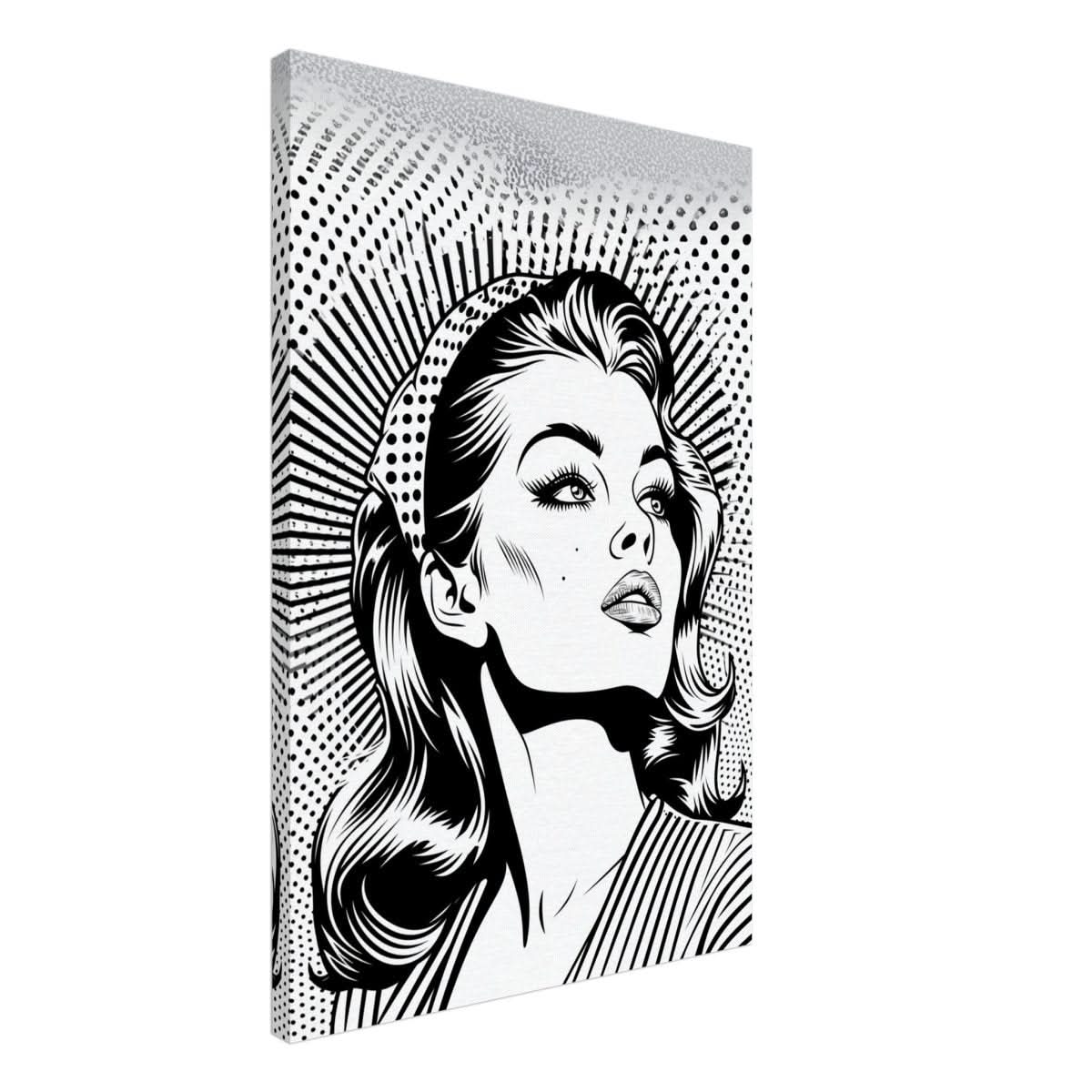 Da Vinci Pop Art Wall art print | Marilyn Monroe | Black and White Portrait - Canvas - 50x75 cm / 20x30″ - 