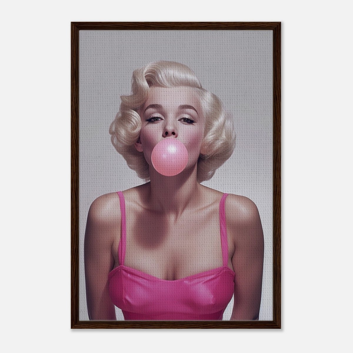Da Vinci Pop Art Wall art print | Marilyn Monroe - Framed Canvas - 60x90 cm / 24x36″ - Dark wood frame